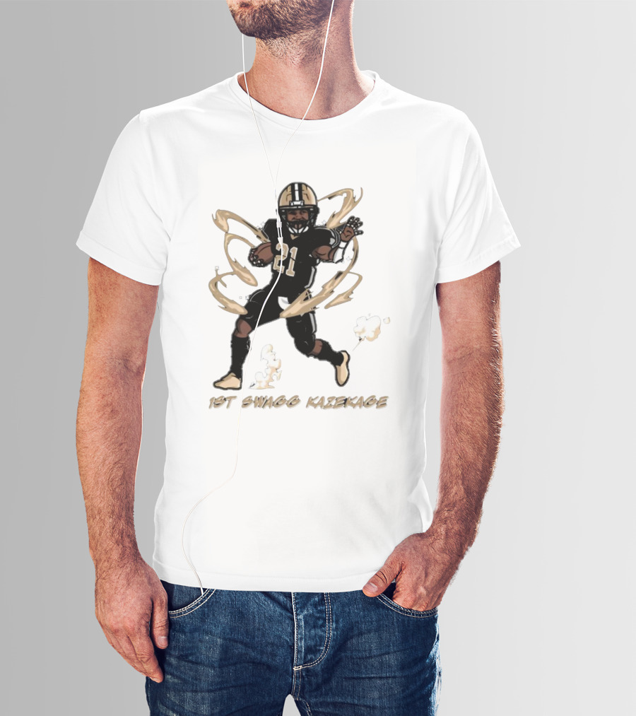 1St Swagg Kazekage Football Player Number 21 With Gold Aura T-Shirt