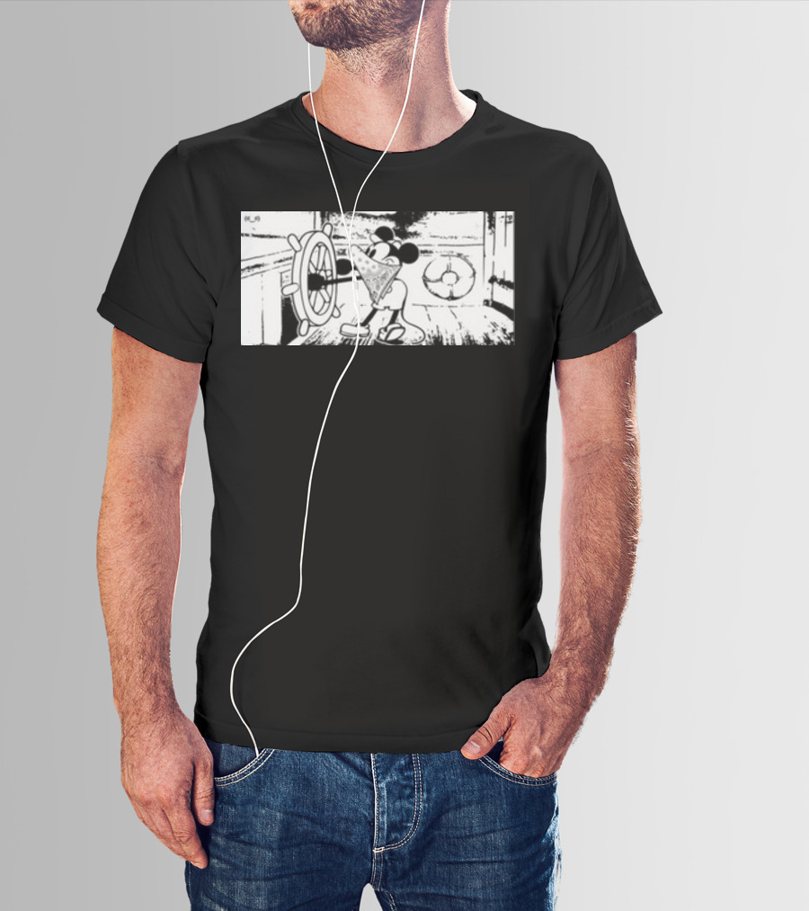 Memeulous Mickey Hood Vintage Steamboat Pizza Sailor T-Shirt