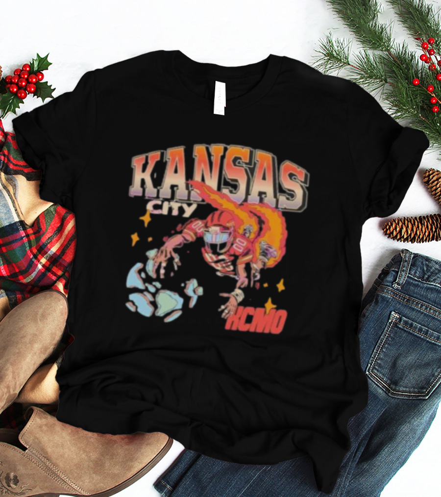 Kansas City Football Player KCMO Chiefs Mascot T-Shirt