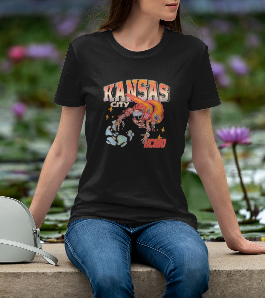 Kansas City Football Player KCMO Chiefs Mascot T-Shirt