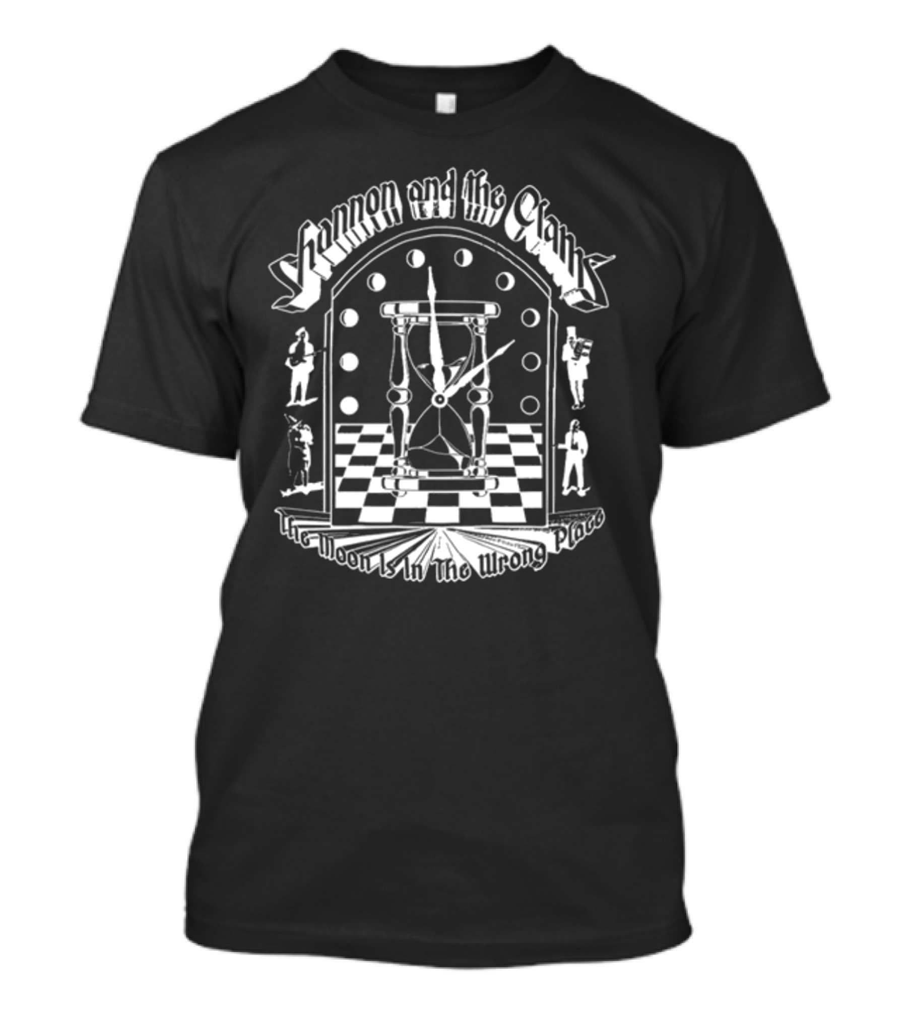 Shannon And The Clams The Moon Is In The Wrong Place Checkerboard Timepiece T-Shirt