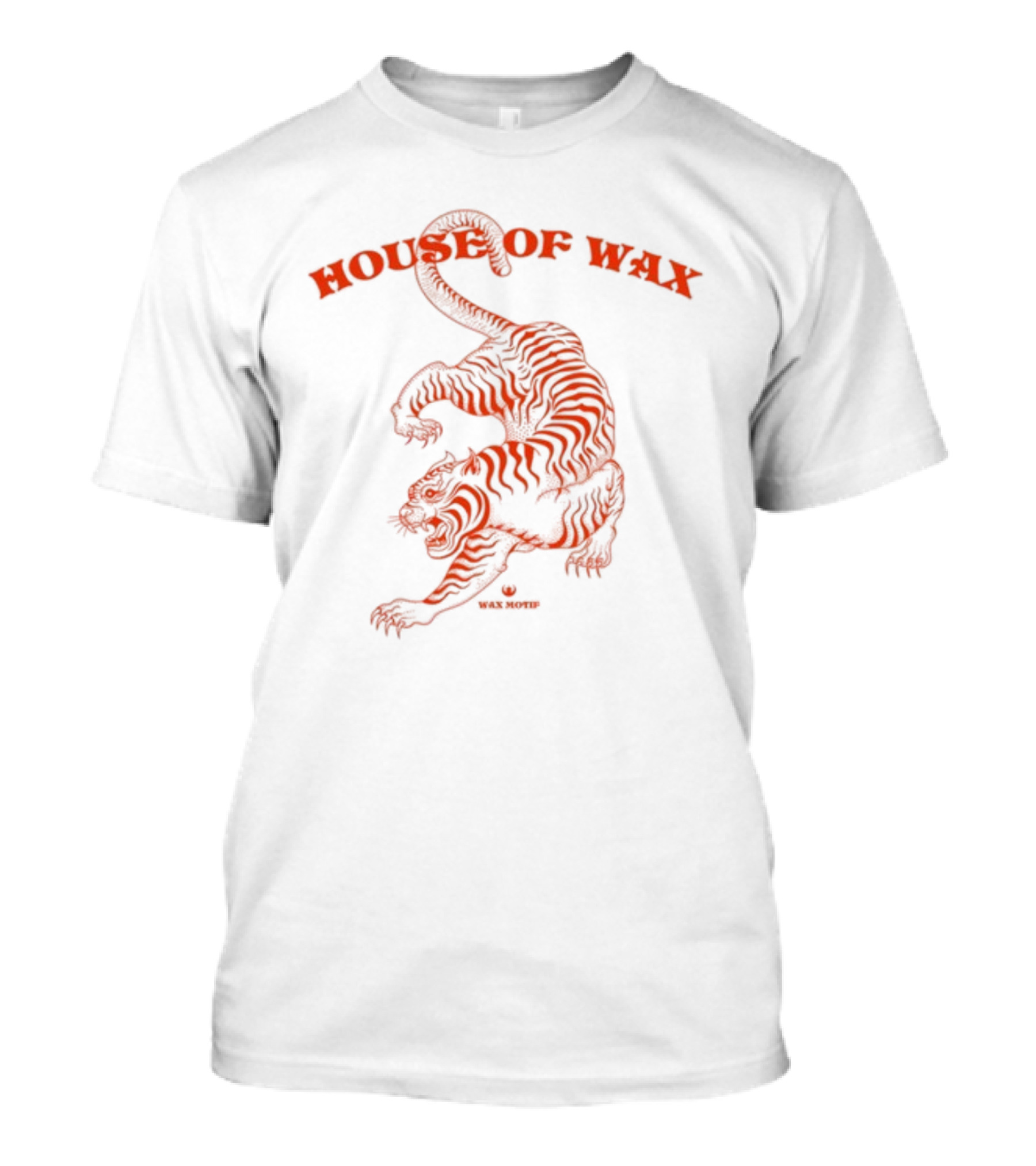 House Of Wax Tiger Wax Motif Striped Roaring Tiger T-Shirt