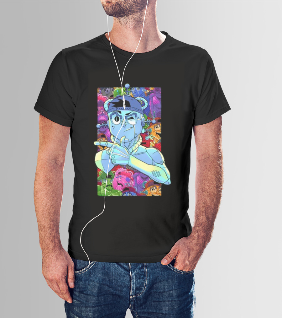 Kt8 Ray Volpe Volpeverse Colorful Futuristic Robot Characters T-Shirt