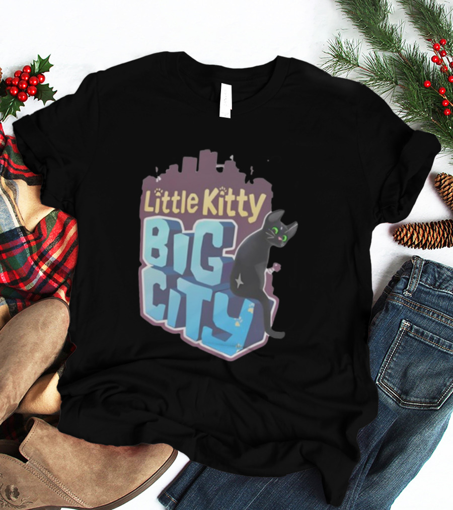 Little Kitty Big City Playful Cat Adventure T-Shirt