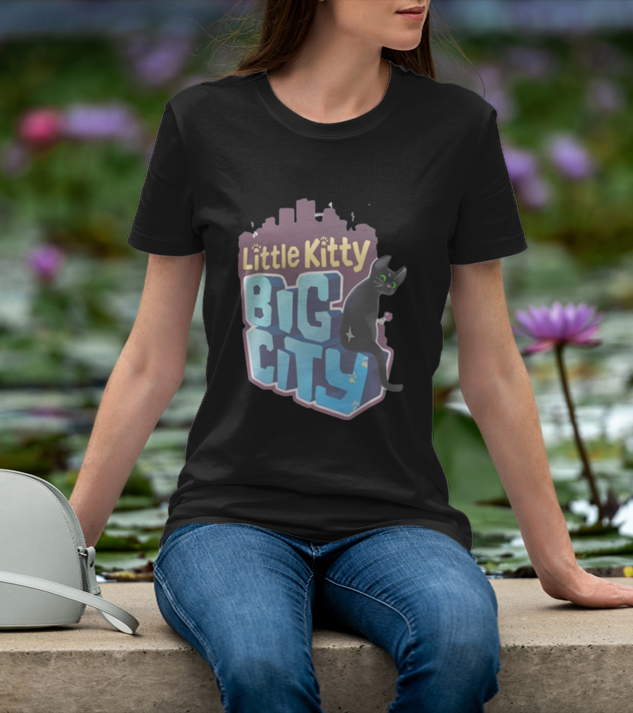 Little Kitty Big City Playful Cat Adventure T-Shirt