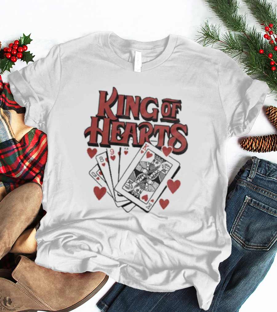King Of Hearts Card Hand Raglan Heart Playing Cards T-Shirt