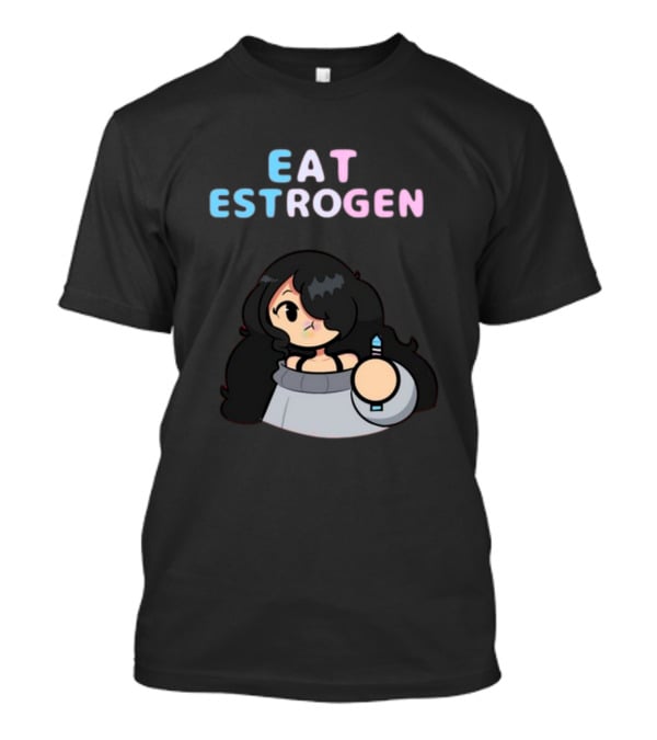 Eat Estrogen Cartoon Character Holding Syringe T-Shirt