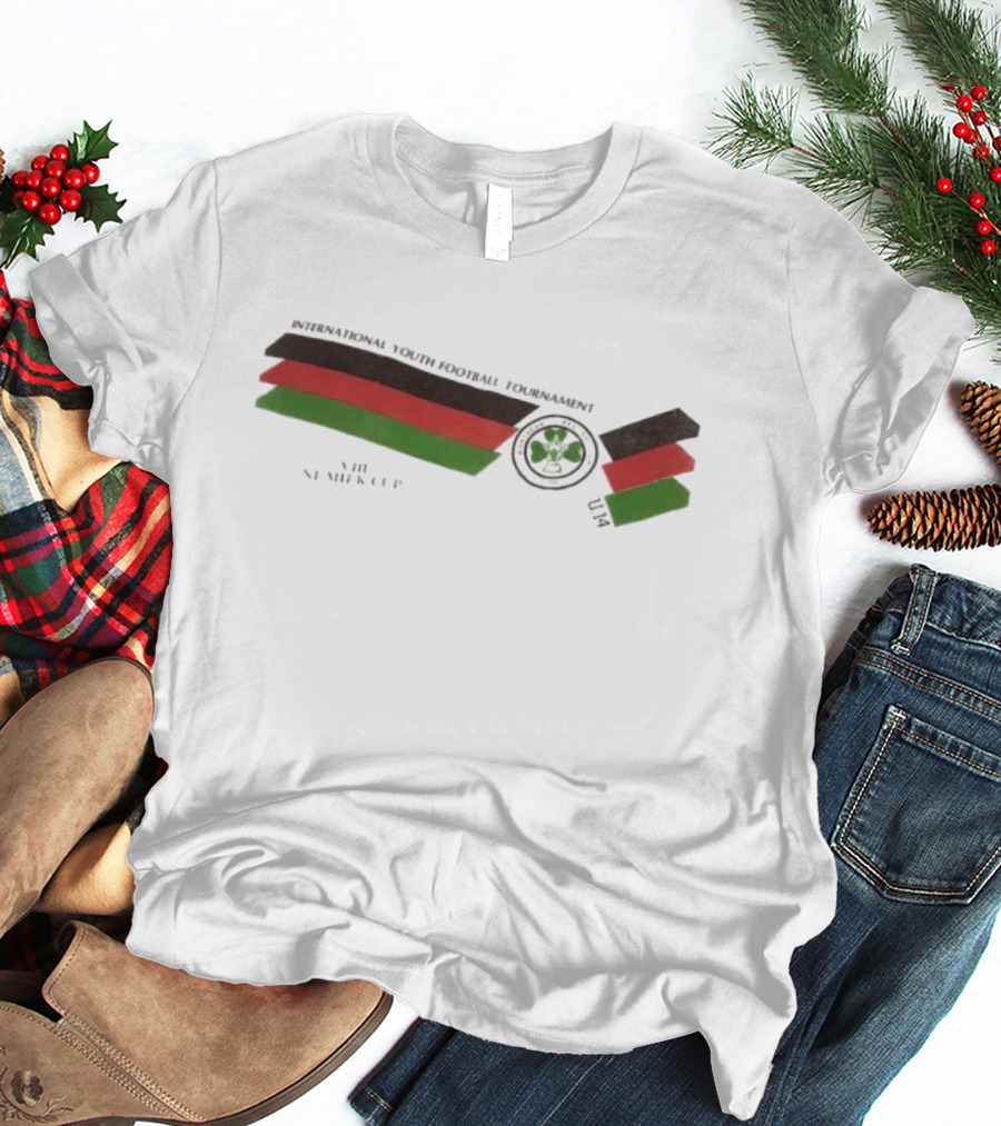 International Youth Football Tournament VIII Ni Milk Cup Four-Leaf Clover Stripe T-Shirt