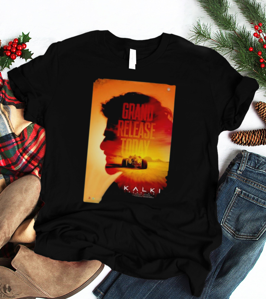 Grand Release Today Kalki Silhouette And Racing Car T-Shirt