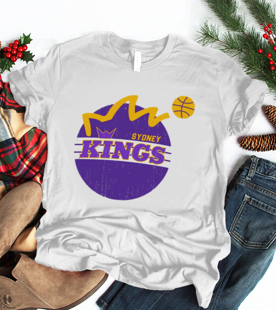 NBL Store Sydney Kings 22-23 Heritage Purple Basketball Logo Crown T-Shirt
