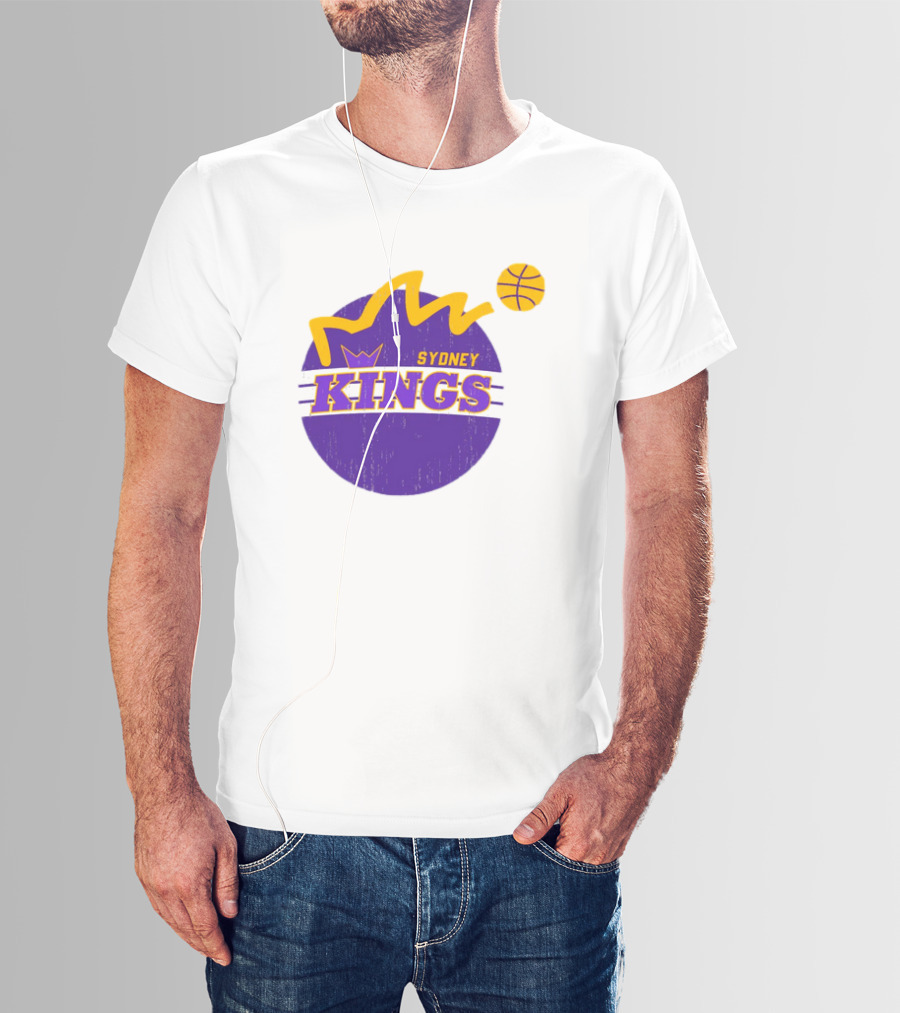 NBL Store Sydney Kings 22-23 Heritage Purple Basketball Logo Crown T-Shirt