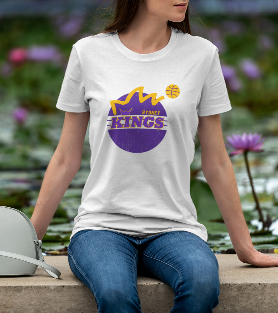 NBL Store Sydney Kings 22-23 Heritage Purple Basketball Logo Crown T-Shirt