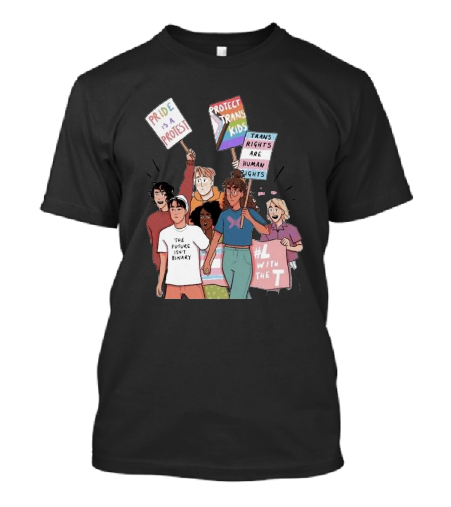 Heartstopper Pride Protest The Future Isn't Binary Protect Trans Kids Rights T-Shirt