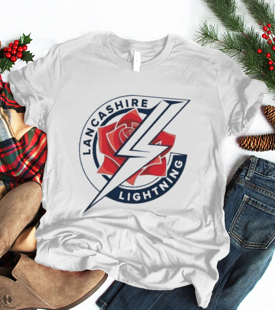 Lancashire Lightning Red Rose Emblem T-Shirt