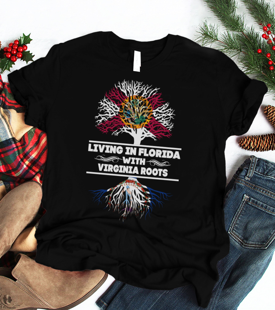 Florida Residency Embracing Deep Virginia Roots With State Symbols T-Shirt