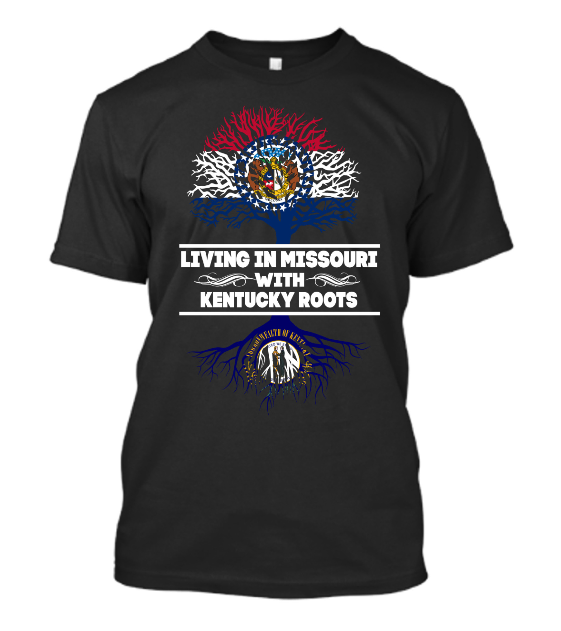 Missouri Pride With Kentucky Heritage Tree Featuring State Seals T-Shirt