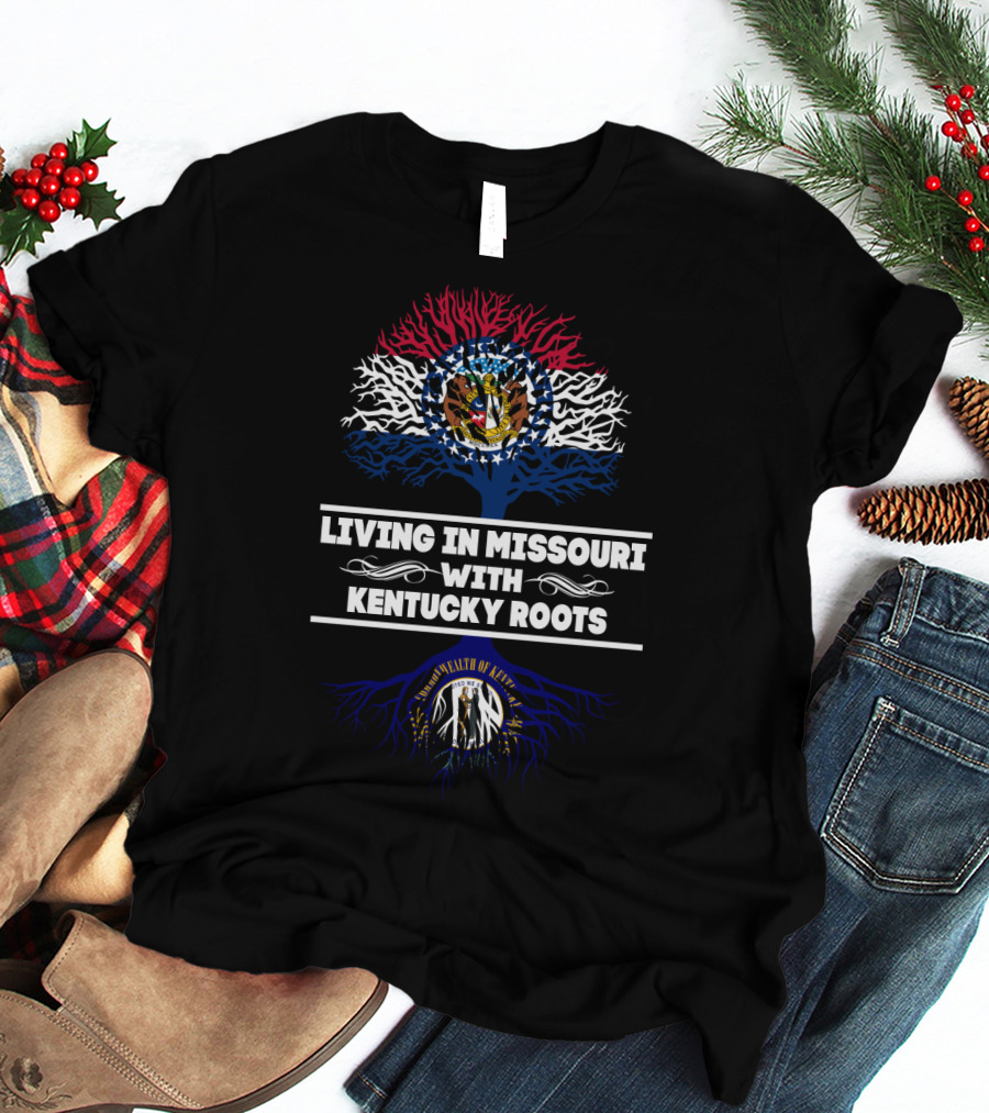 Missouri Pride With Kentucky Heritage Tree Featuring State Seals T-Shirt