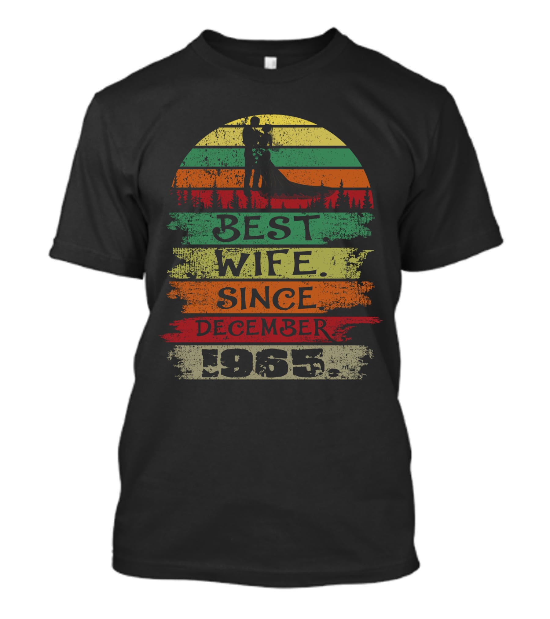 Best Wife Since December 1965 Retro Sunset T-Shirt