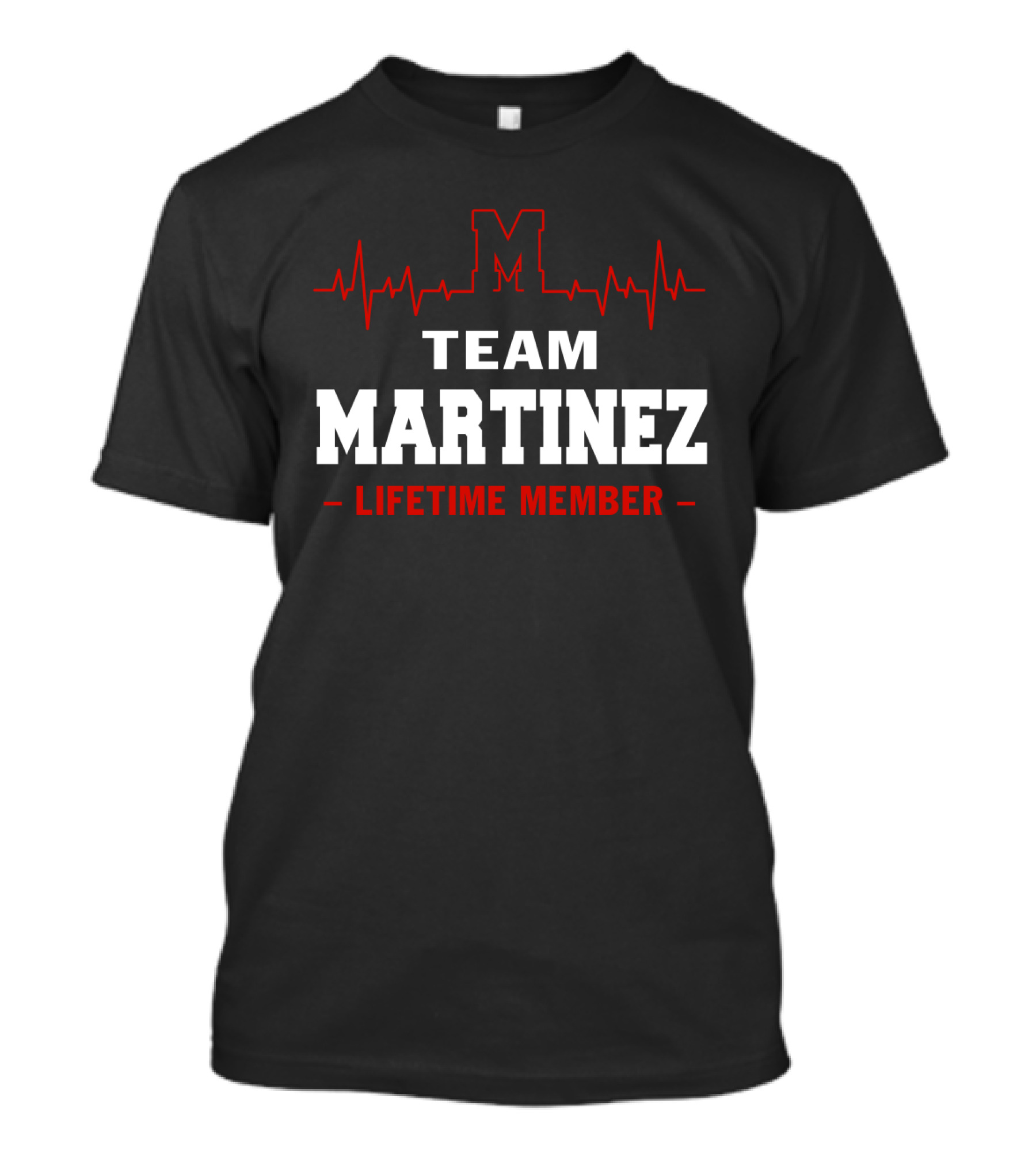 Team Martinez Lifetime Member Red Heartbeat Line M T-Shirt