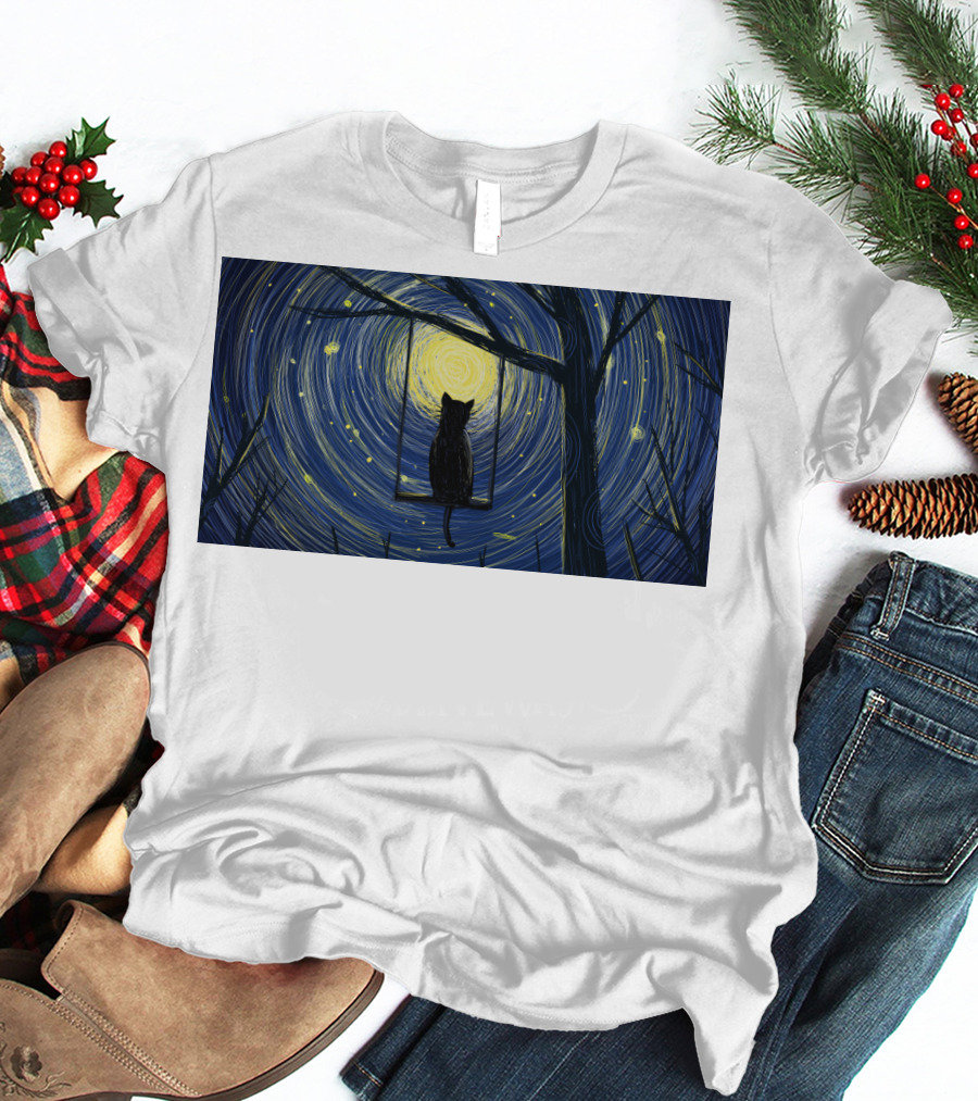 Cat Impression Starry Night Cute Series T-Shirt