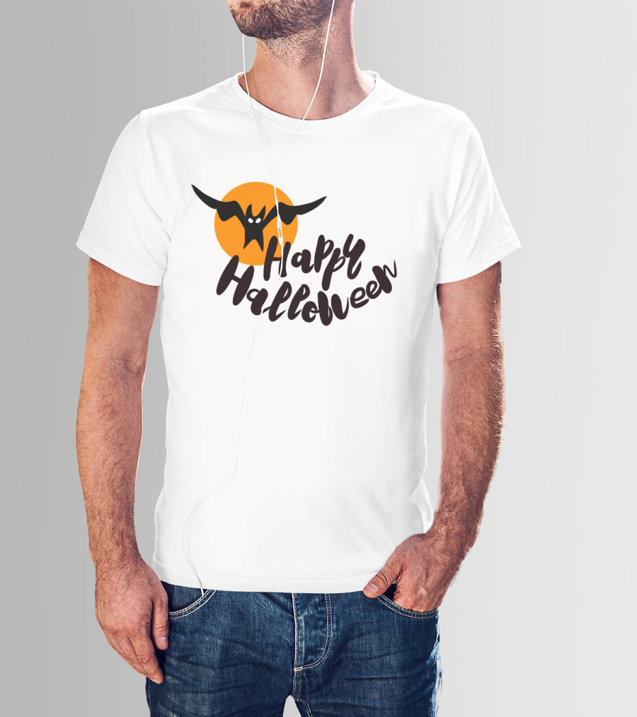 Happy Halloween Cartoon Bat T-Shirt