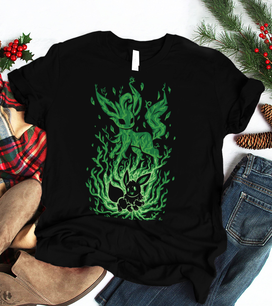 EVOLUTION POKEMON LEAFEON EEVEE FLAMES TRANSFORMATION T-Shirt