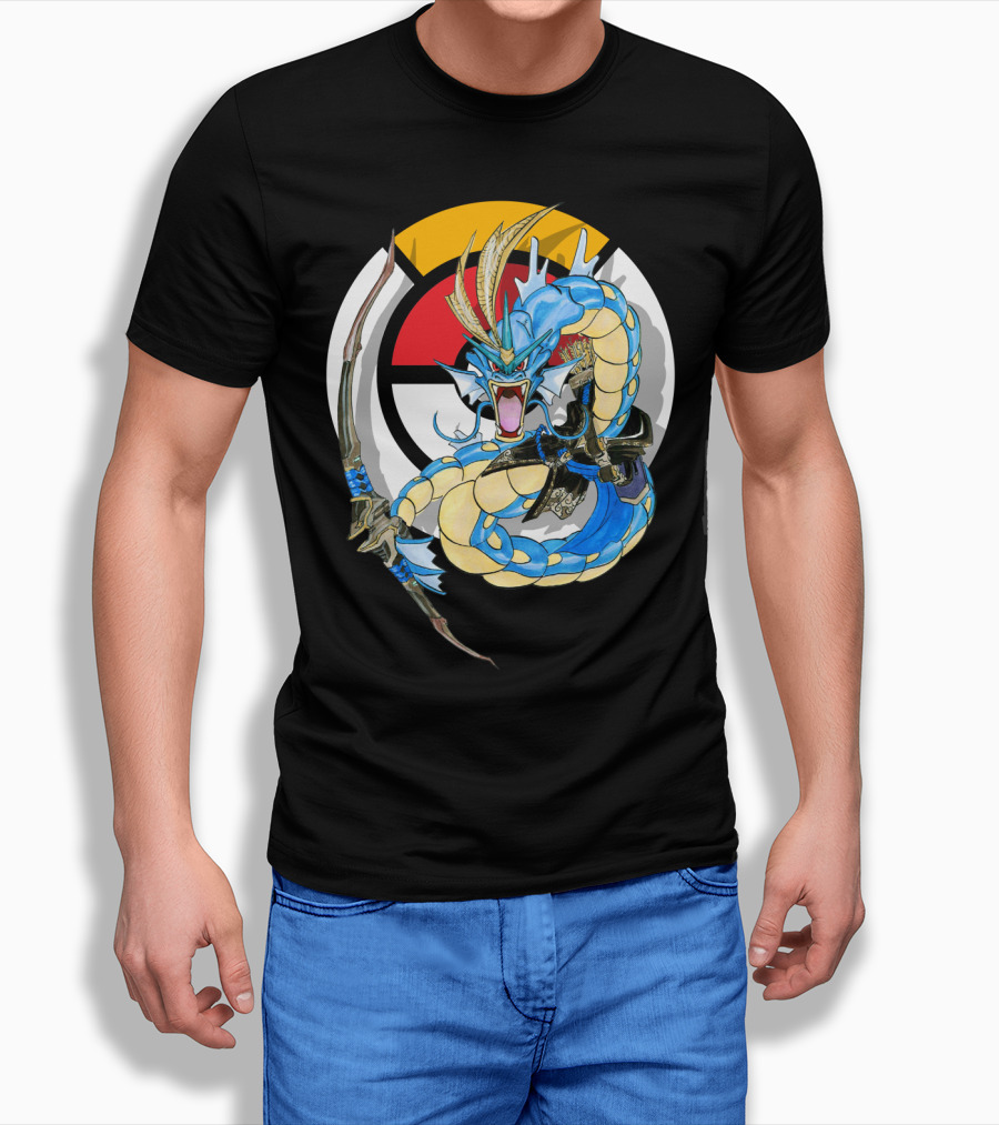 POKEMON GYARADOS HANZO CROSSOVER BOW AND SWORD MASHUP T-Shirt