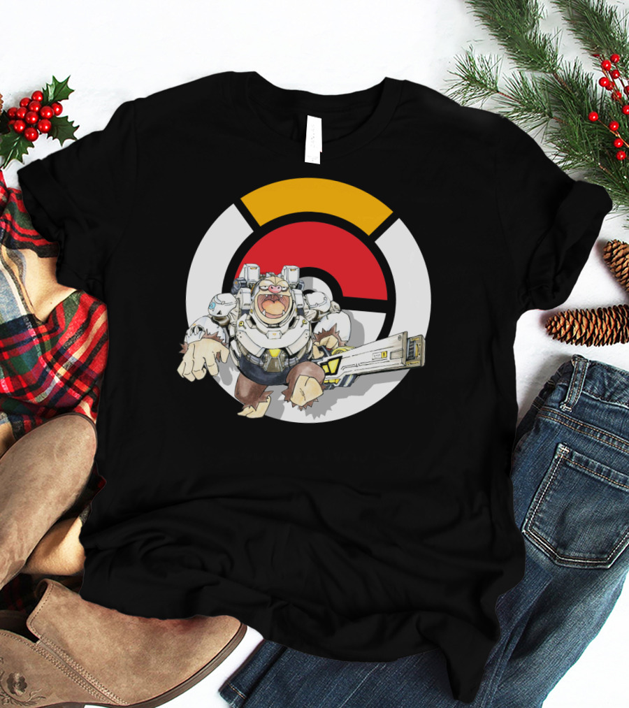 POKEMON X OVERWATCH SLAKING WINSTON Crossover T-Shirt