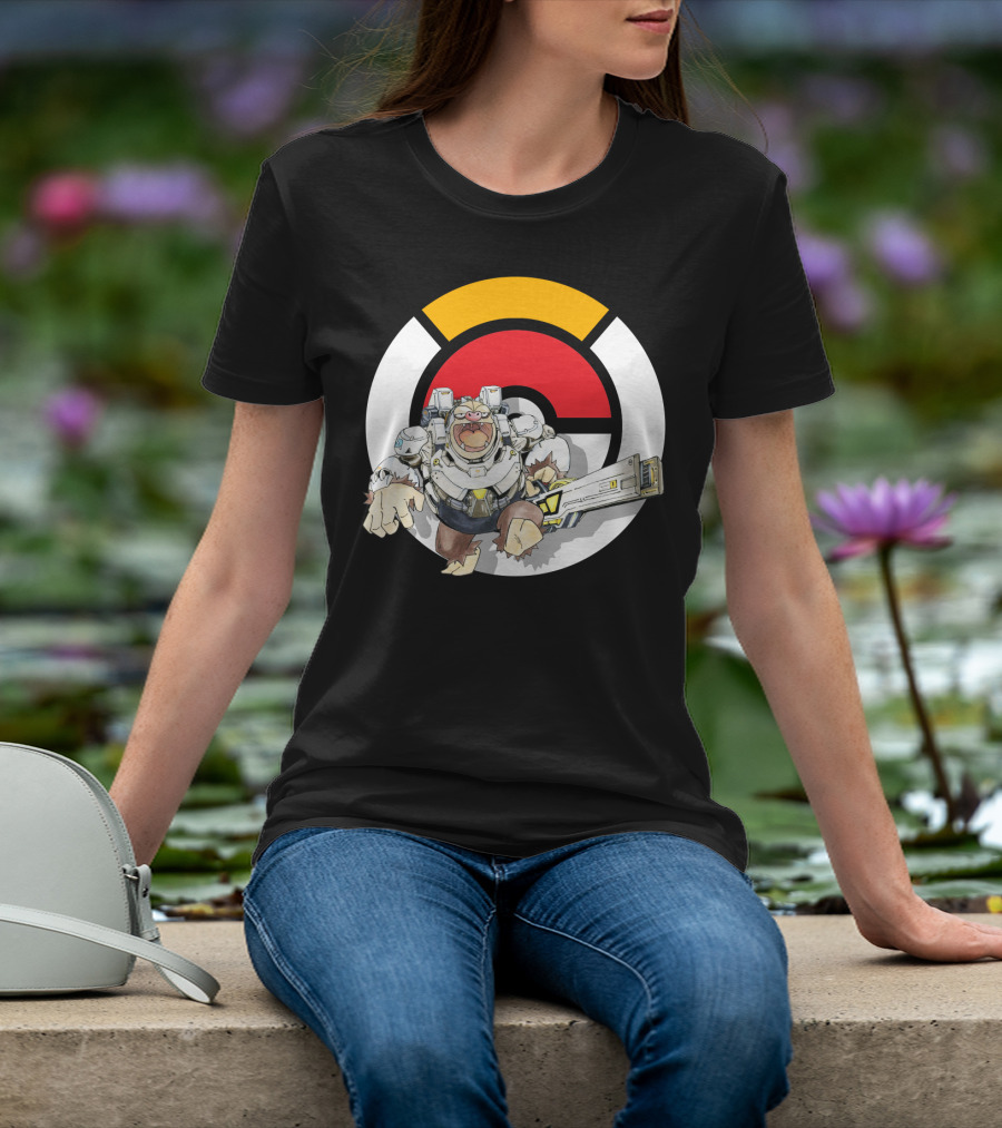 POKEMON X OVERWATCH SLAKING WINSTON Crossover T-Shirt