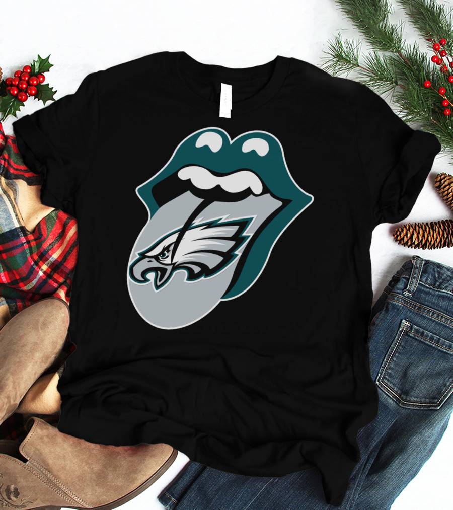 Rolling Stones Philadelphia Eagles Inspired Tongue T-Shirt