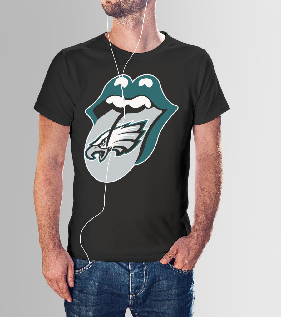 Rolling Stones Philadelphia Eagles Inspired Tongue T-Shirt