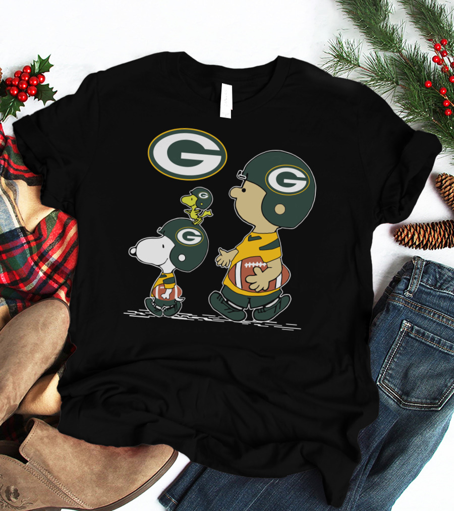 Christmas Peanuts Cute Football Green Bay Packers T-Shirt