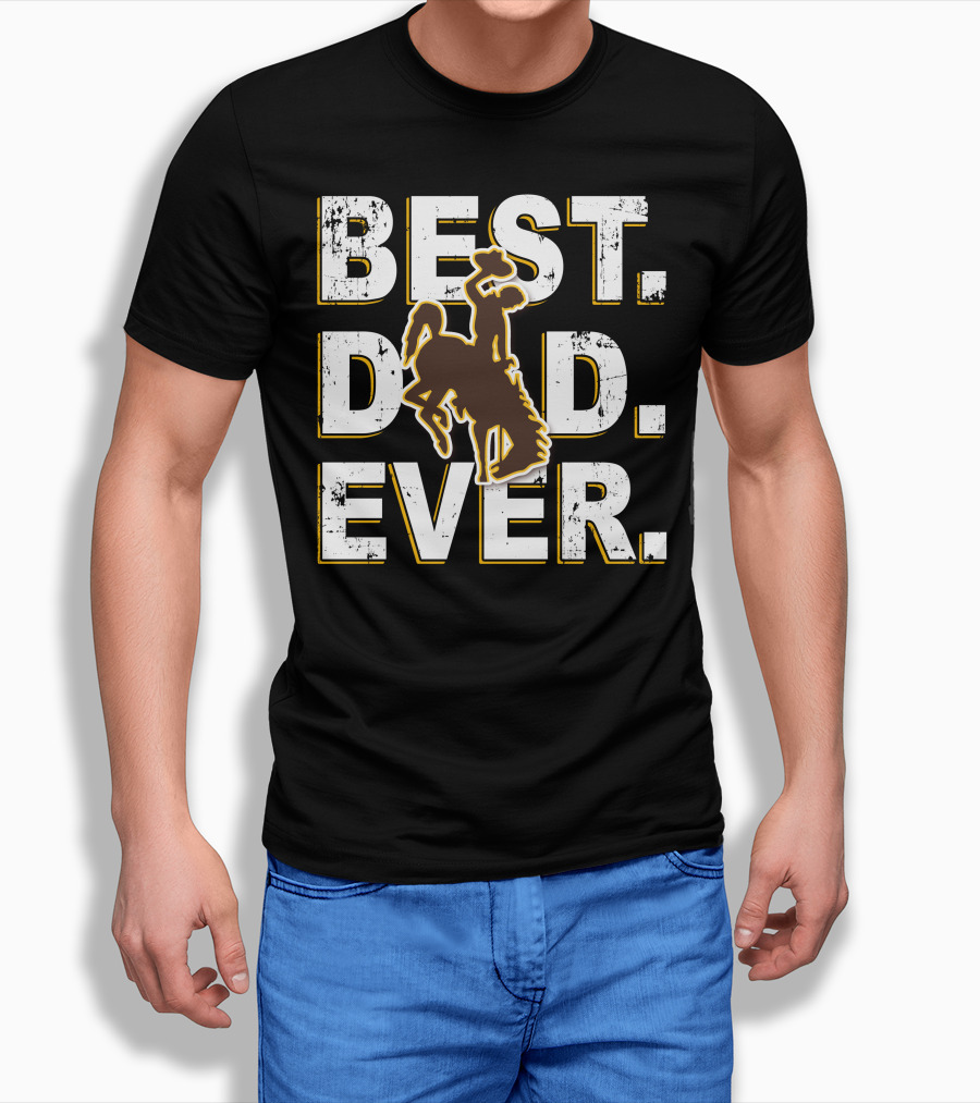 Best Dad Ever Rodeo Cowboy Silhouette T-Shirt