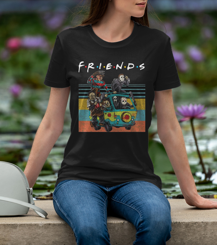 Boom Style Horror Friends In Mystery Van T-Shirt
