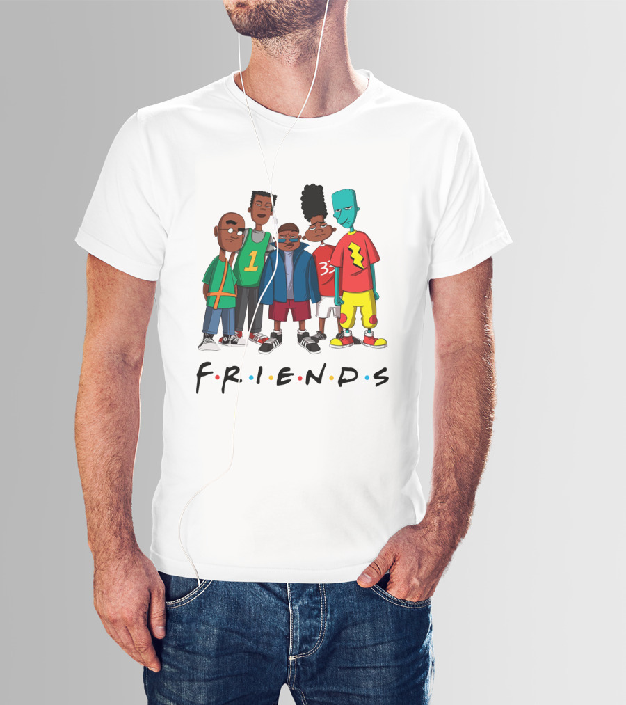 F.R.I.E.N.D.S Characters With 90s Animated T-Shirt