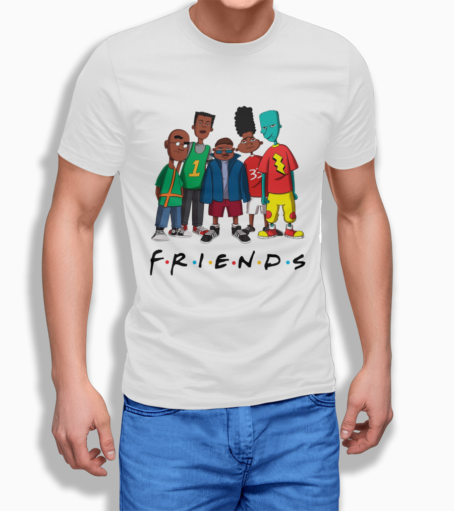 F.R.I.E.N.D.S Characters with 90s Animated T-Shirt