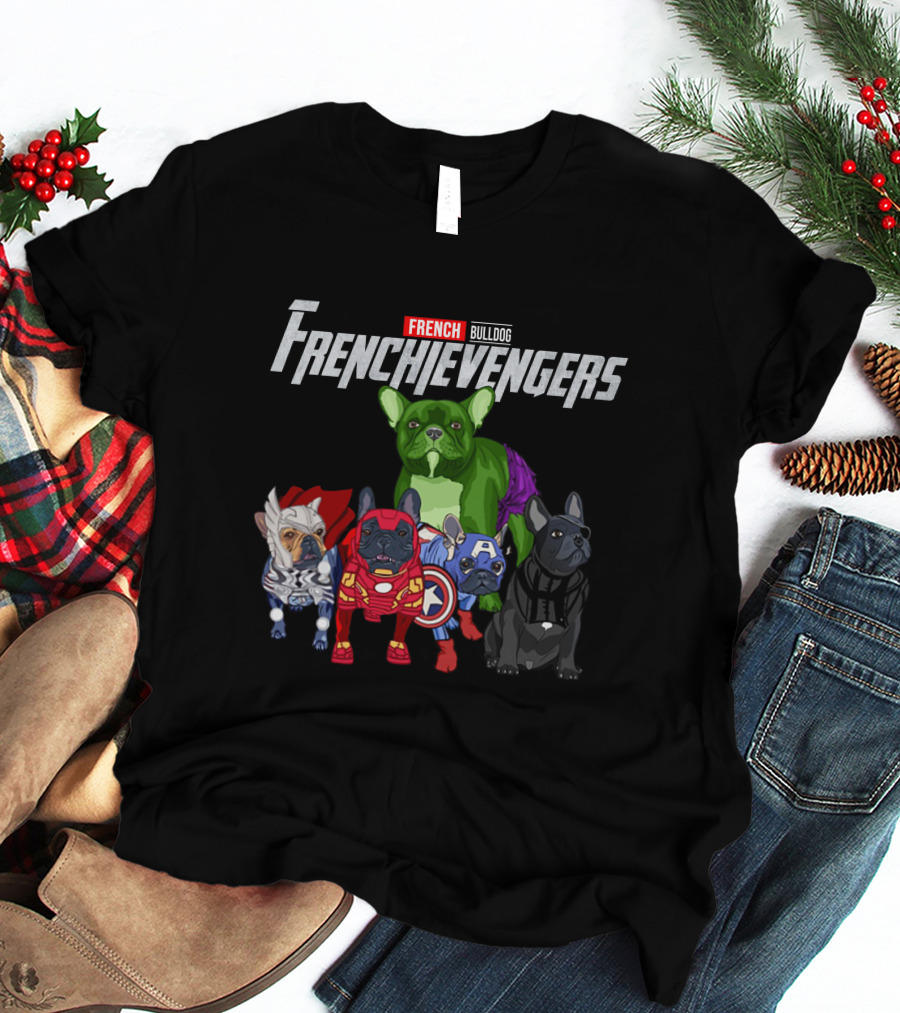 Marvel French Bulldog Frenchievengers Assemble Comic Heroes T-Shirt