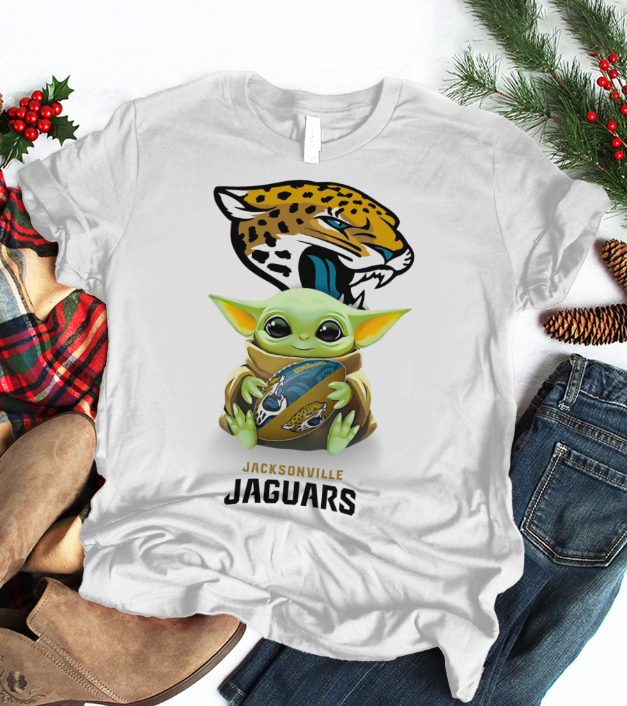 Baby Yoda Jacksonville Jaguars Football Hug T-Shirt