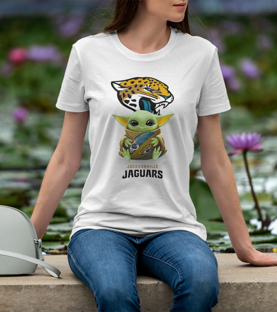 Baby Yoda Jacksonville Jaguars Football Hug T-Shirt