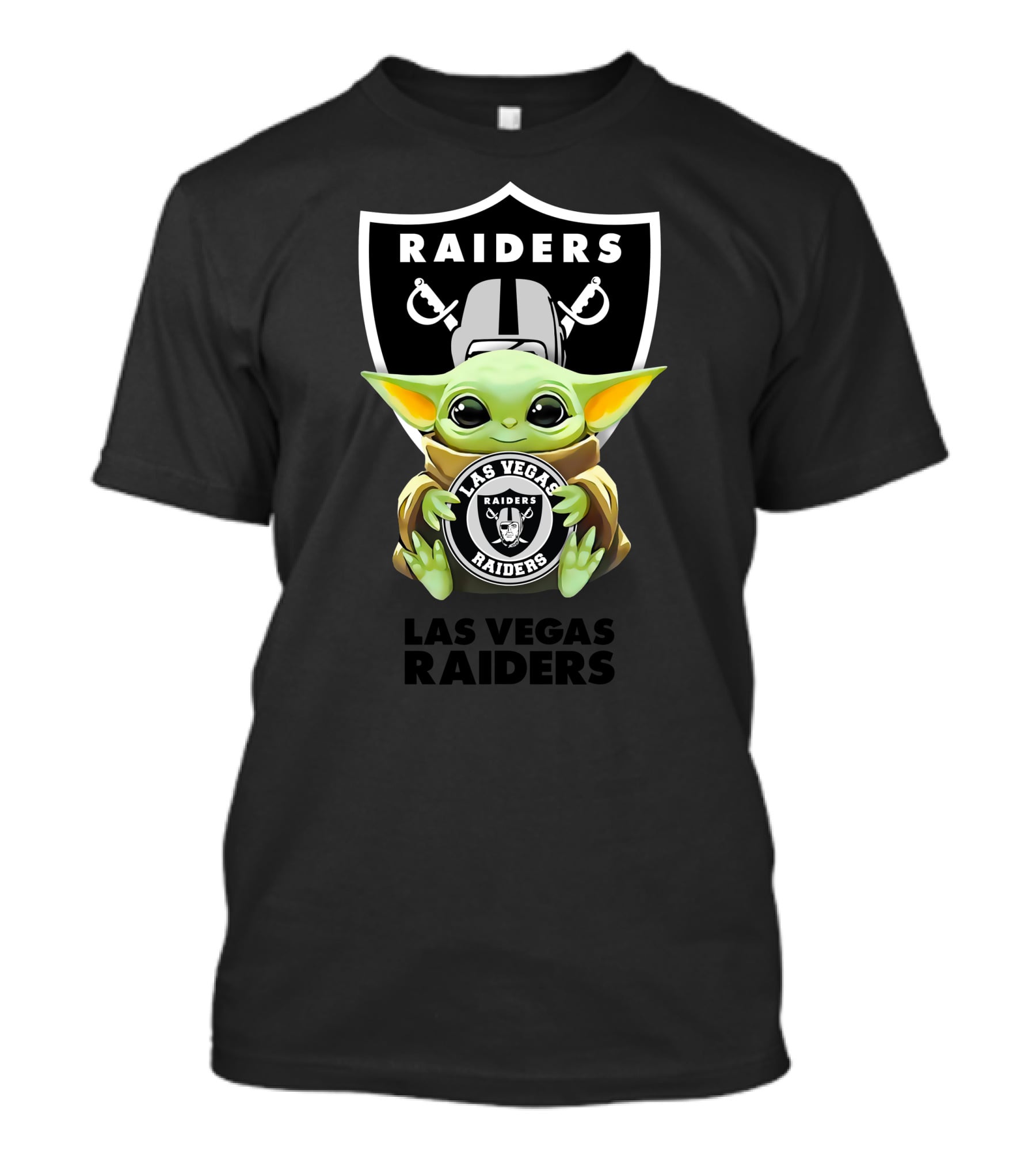 Star Wars Baby Yoda Holding Las Vegas Raiders Raiders T-Shirt