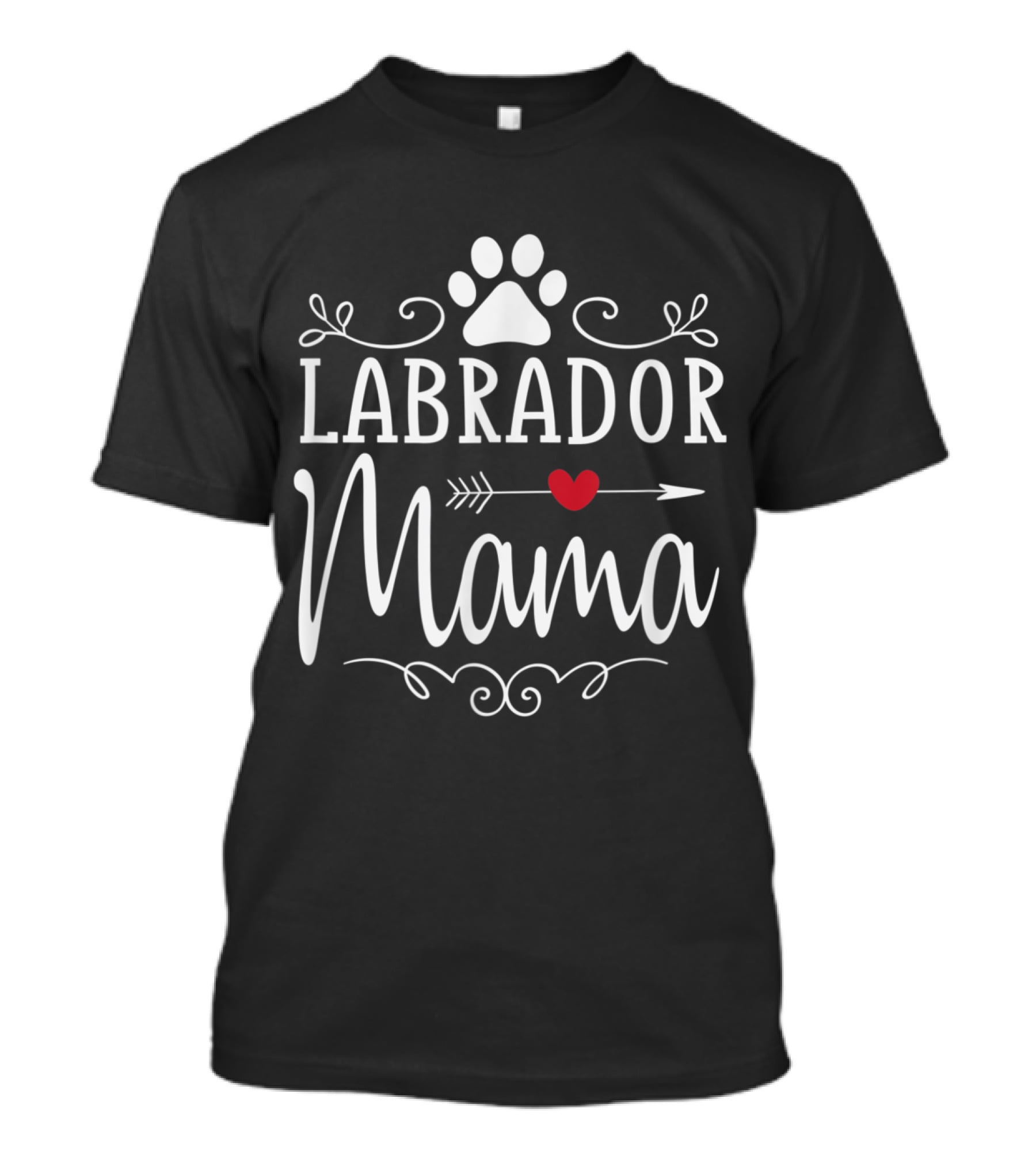 Labrador Mama Heart Arrow Paw Design Labrador Lover T-Shirt