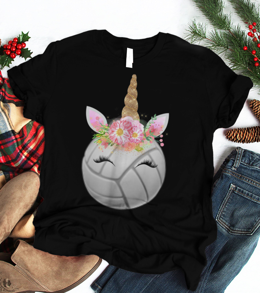 Funny Volleyball Unicorn Sport Love Girls T-Shirt