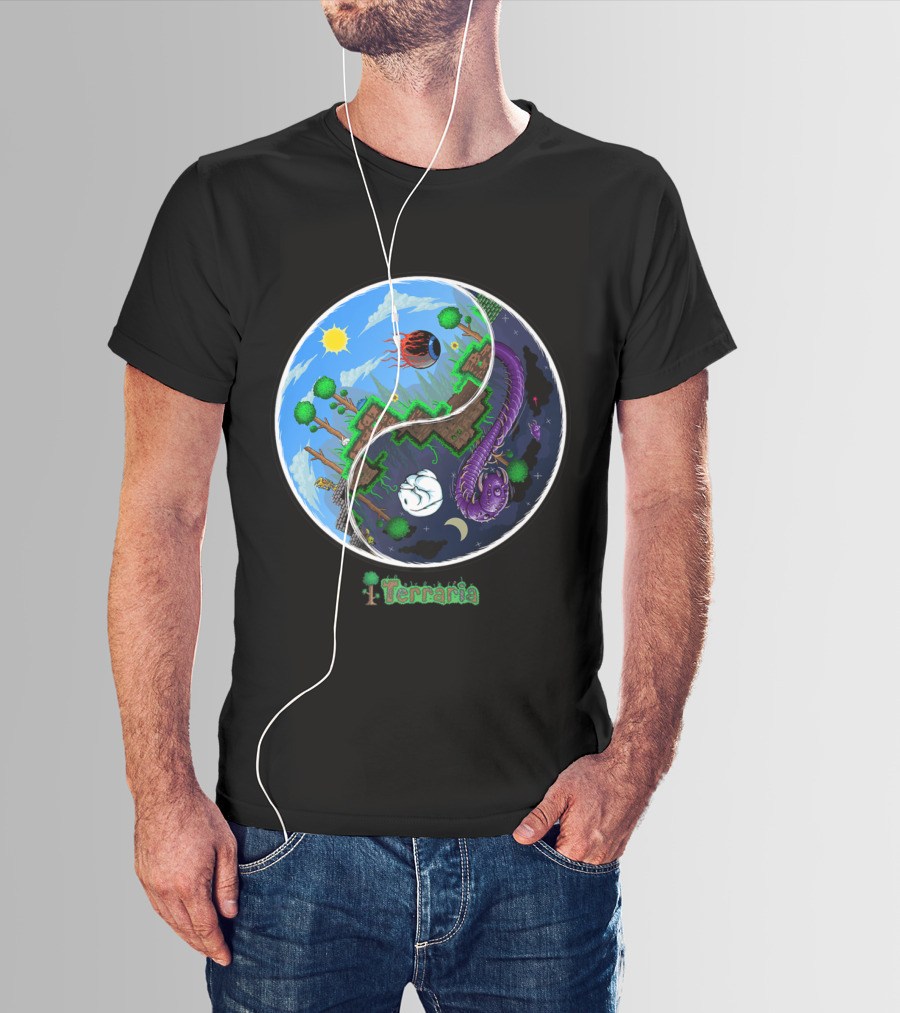 Terraria Night And Day Ying Yang Adventure T-Shirt