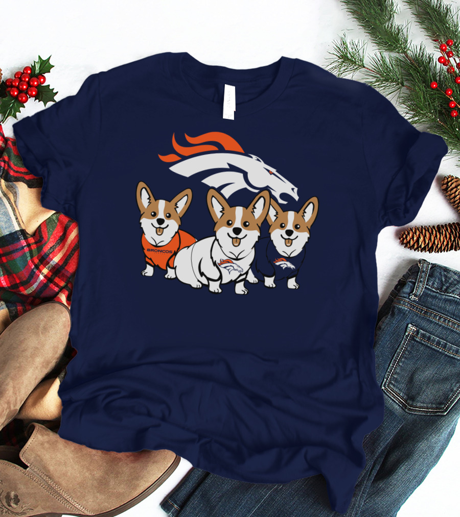 Denver Broncos Corgi Trio T-Shirt
