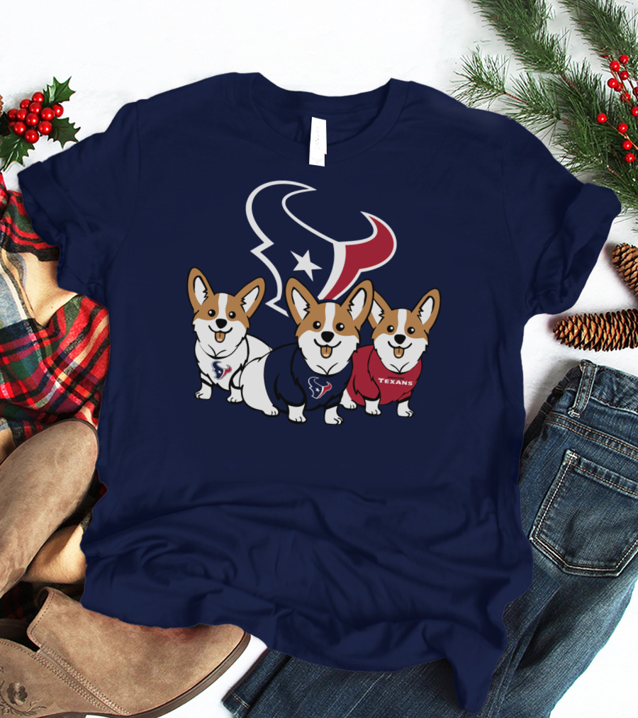 Houston Texans Corgi Trio T-Shirt
