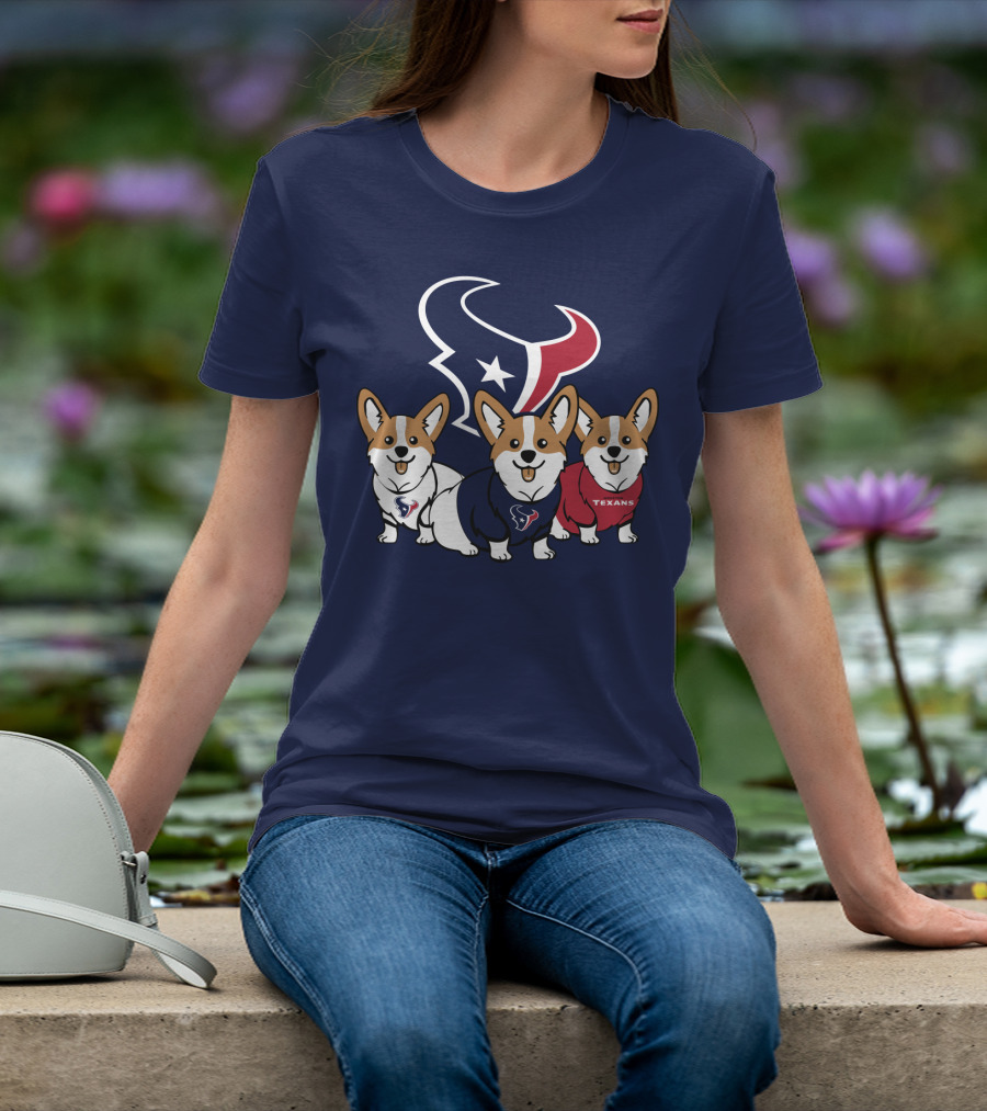 Houston Texans Corgi Trio T-Shirt