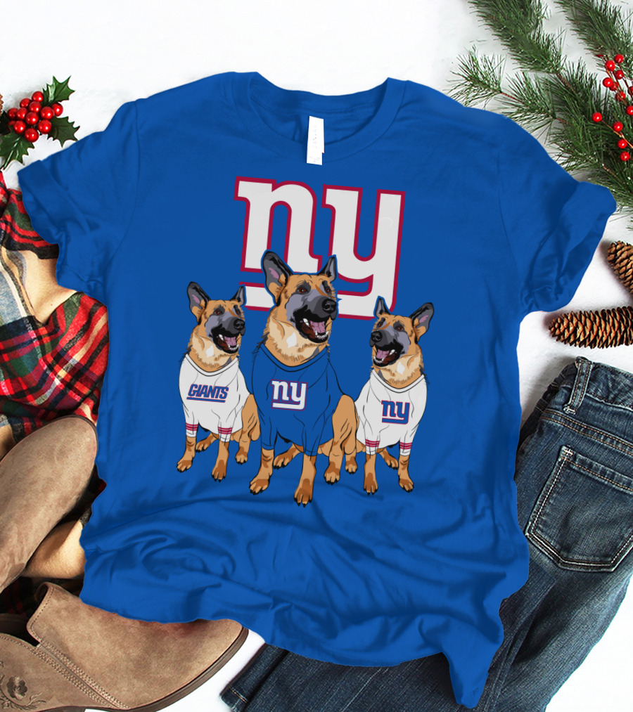 New York Giants German Shepherd Trio T-Shirt