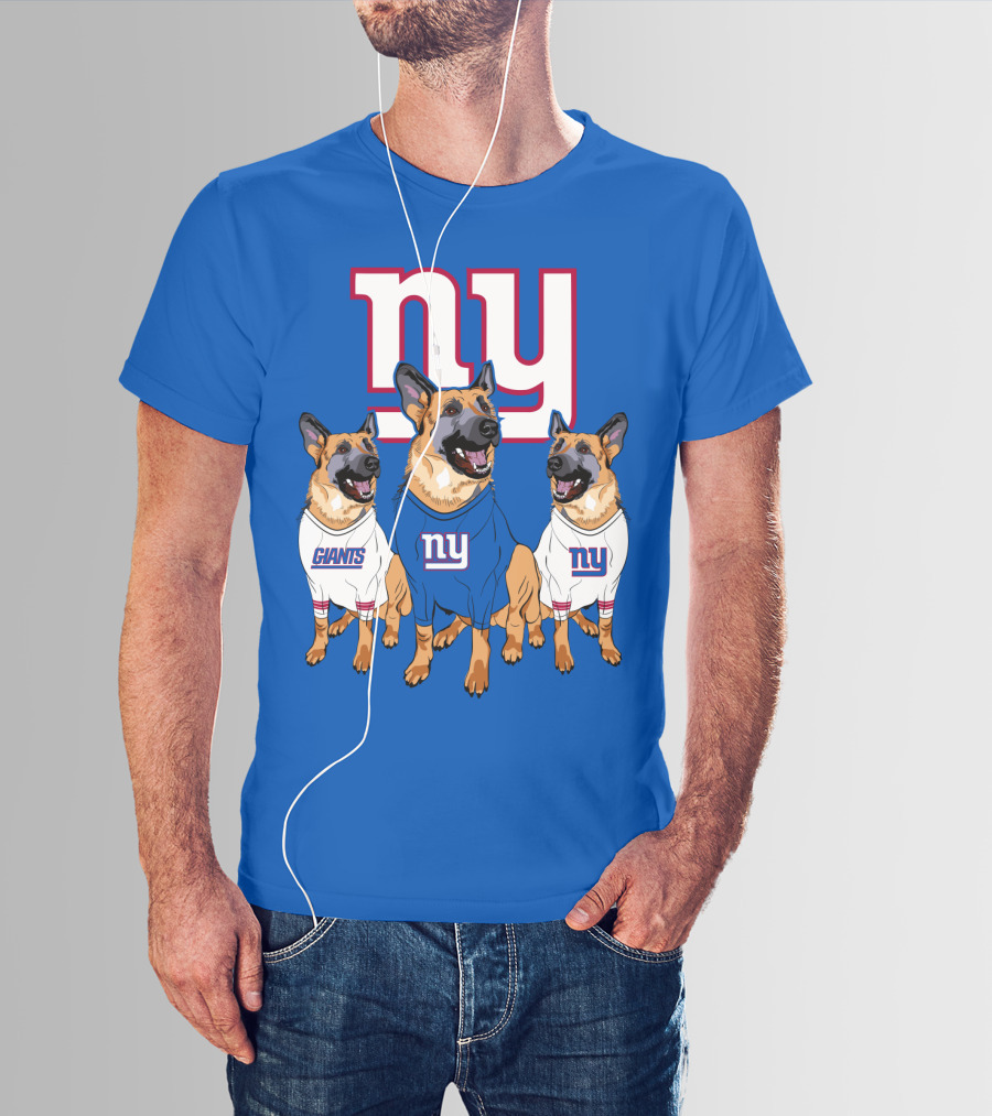New York Giants German Shepherd Trio T-Shirt