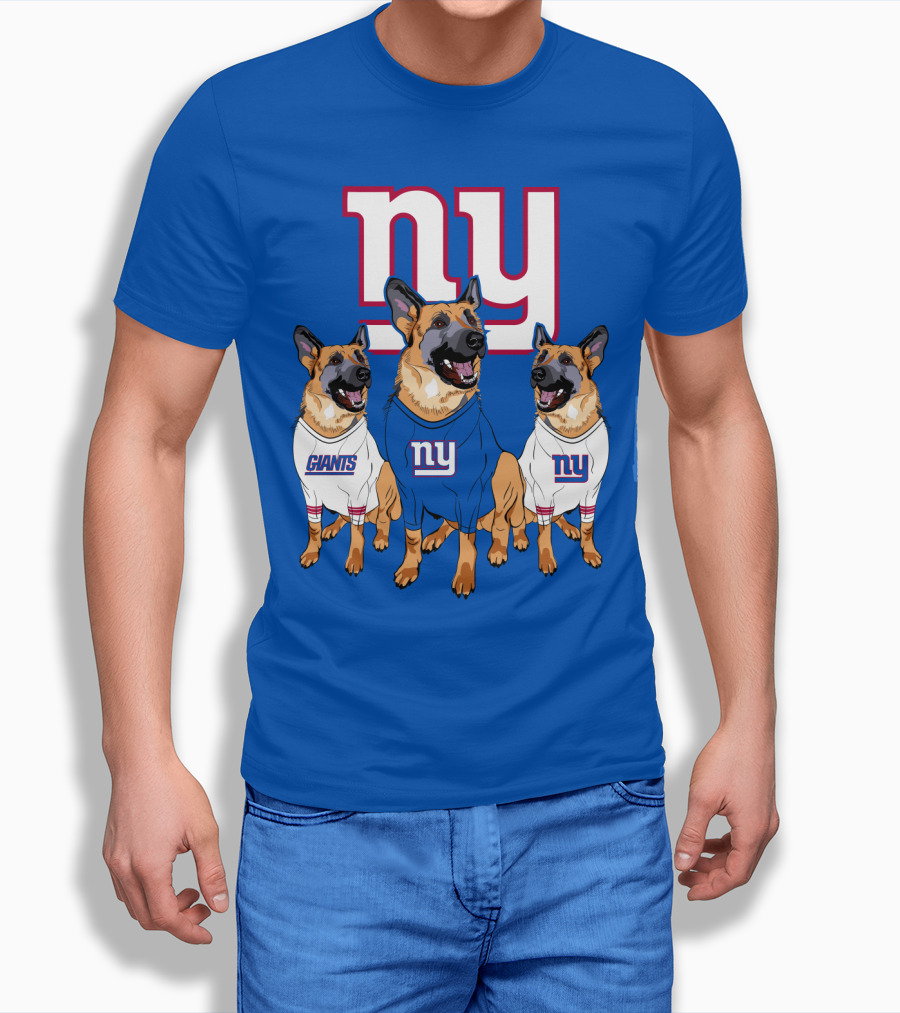 New York Giants German Shepherd Trio T-Shirt