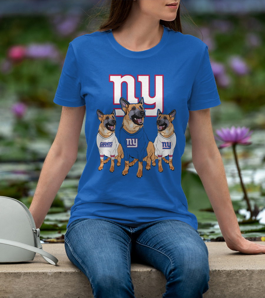 New York Giants German Shepherd Trio T-Shirt